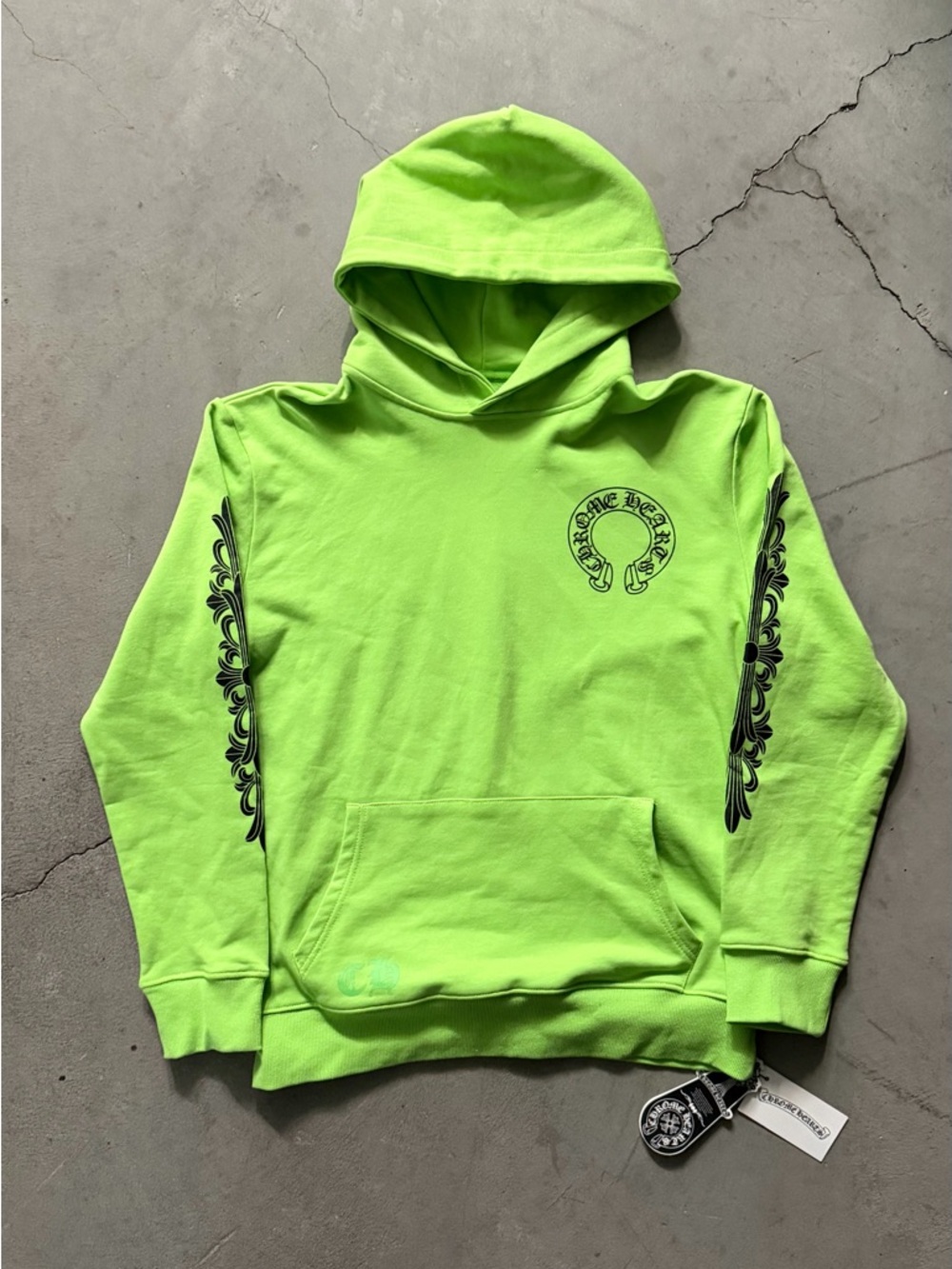 Chrome Hearts Green & Black Pullover Hoodie Men's Size Small